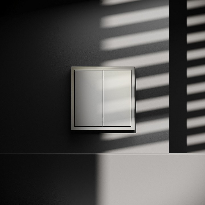 Выключатель проходной двухклавишный без рамки voltum s70 vls020304