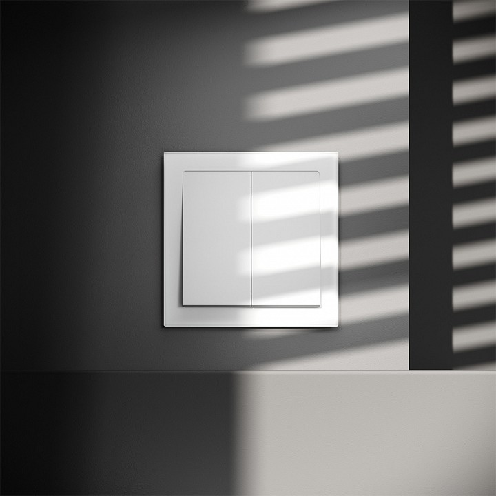 Выключатель двухклавишный без рамки voltum s70 vls020602