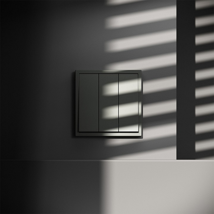 Выключатель трехклавишный без рамки voltum s70 vls030106