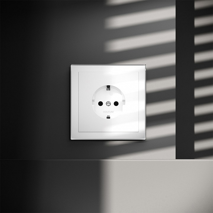 Розетка с заземлением, Без рамки voltum s70 vls040101