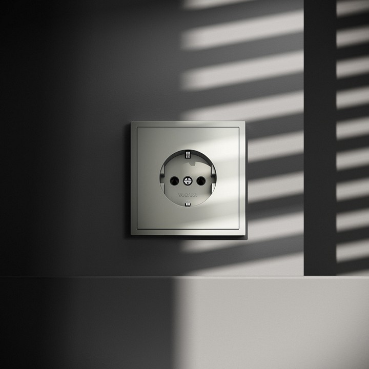 Розетка с заземлением, Без рамки voltum s70 vls040105