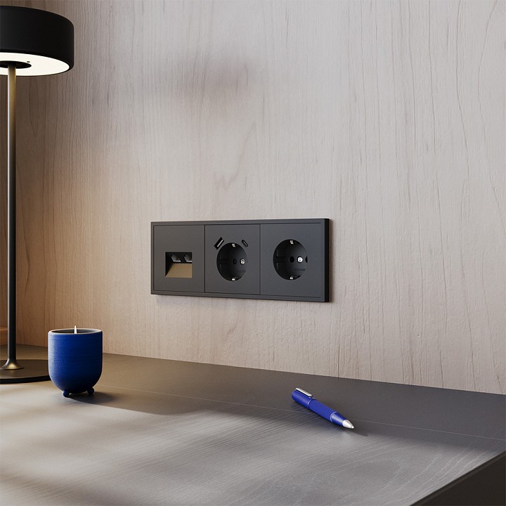 Розетка с заземлением и со шторкой и 2хusb type a и c, Без рамки voltum s70 vls040508