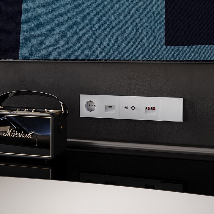 Розетка ethernet rj-45 без рамки voltum s70 vls060102