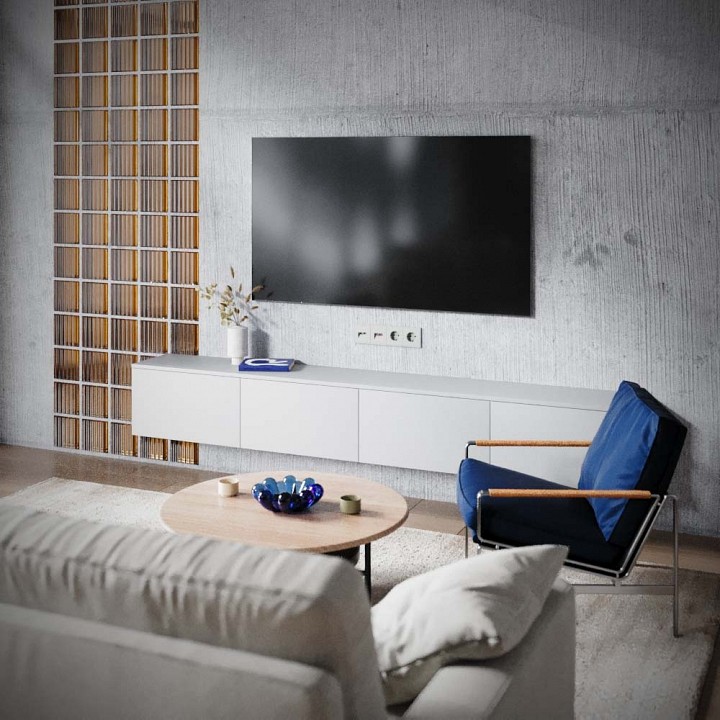 Тв-розетка и розетка ethernet rj-45 без рамки voltum s70 vls060705