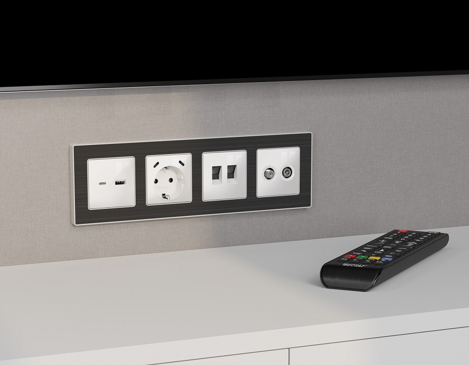 Накладка для розетки rj-11 или rj-45 ambrella volt alfa ap1121