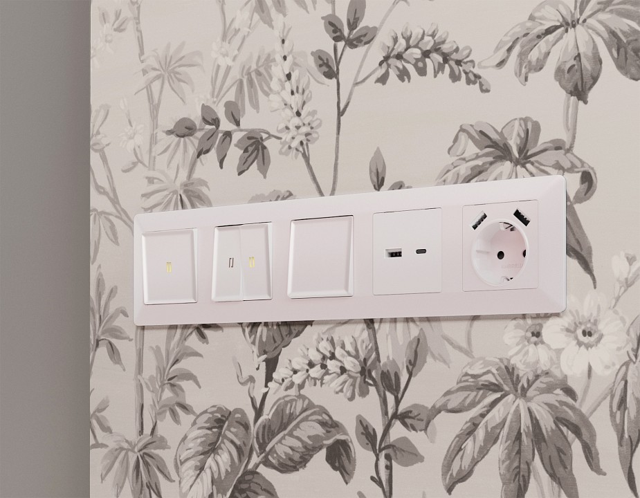 Накладка для розетки type a и c ambrella volt alfa ap2110