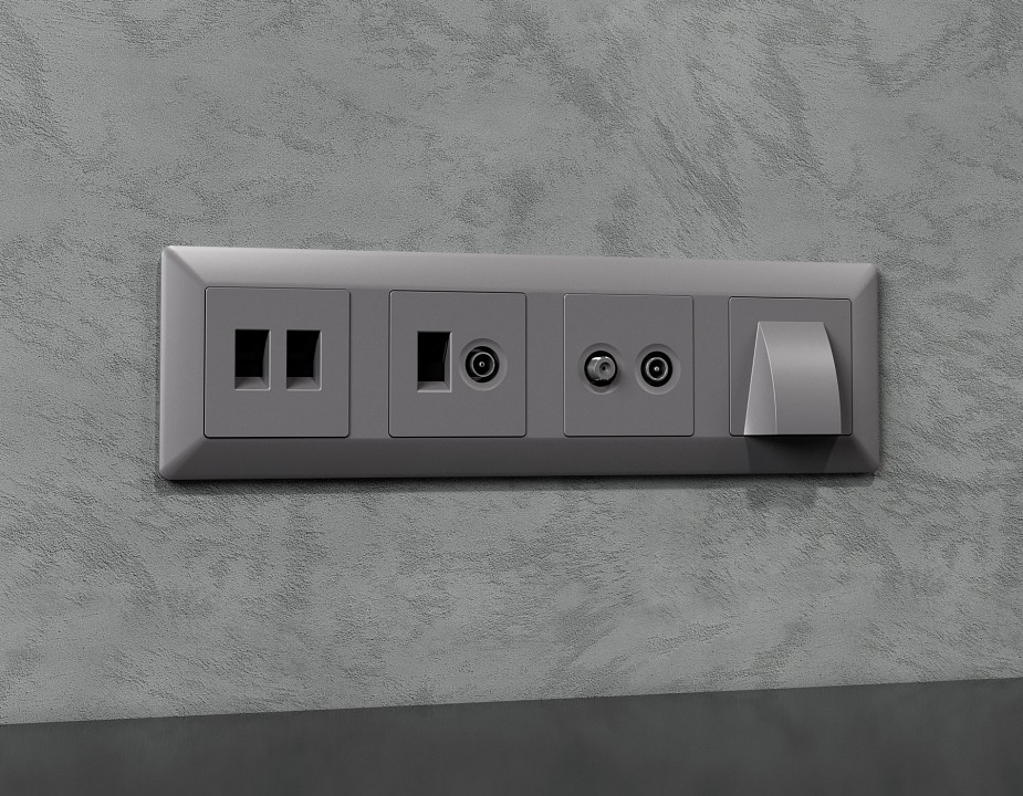 Накладка для розетки rj-11 или rj-45 ambrella volt alfa ap5121