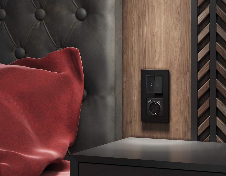 Накладка для розетки с заземлением и со шторками и 2хusb type a и c ambrella volt alfa ap8100