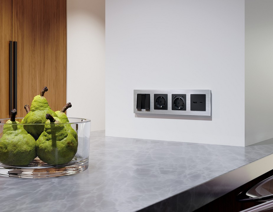 Накладка для розетки type a и c ambrella volt alfa ap8110