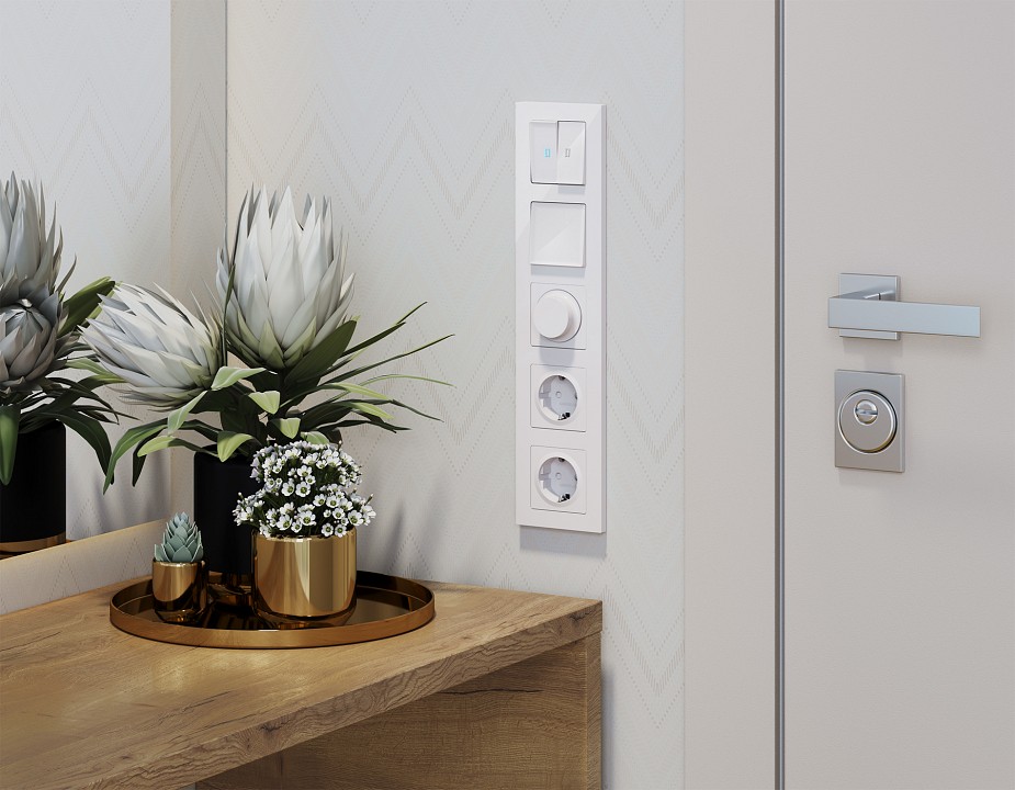 Выключатель двухполюсной самовозвратный без рамки ambrella volt ma ma101050