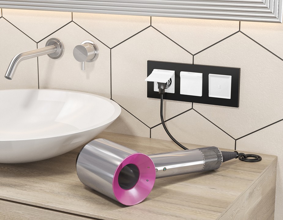 Выключатель самовозвратный одноклавишный с подсветкой, Без рамки ambrella volt ma ma102055