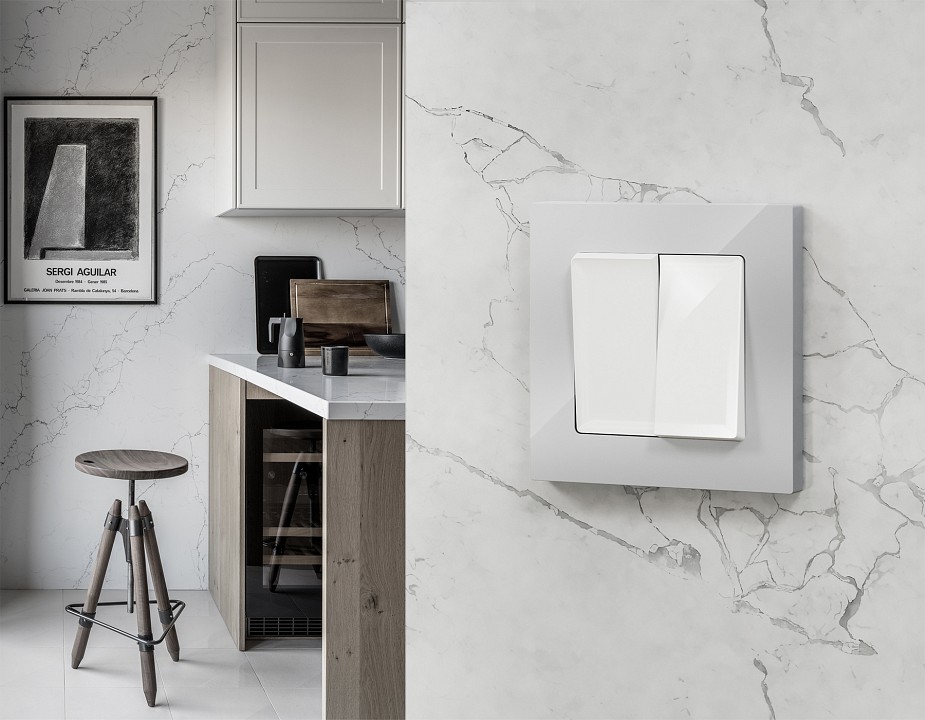 Выключатель перекрестный двухклавишный без рамки ambrella volt alfa ma103030