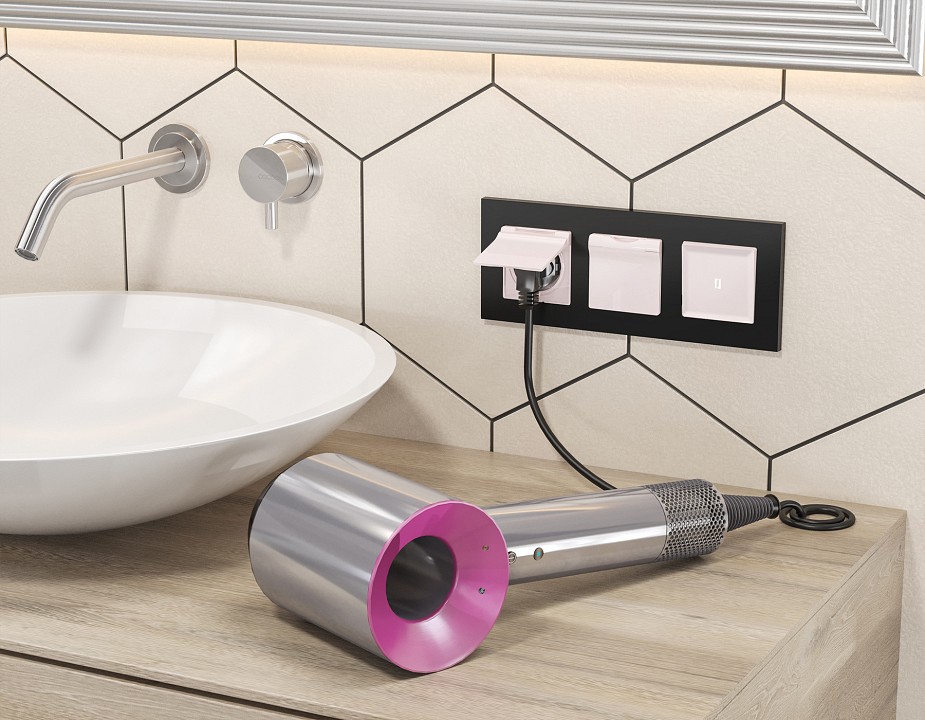 Выключатель самовозвратный одноклавишный с подсветкой, Без рамки ambrella volt ma ma202055