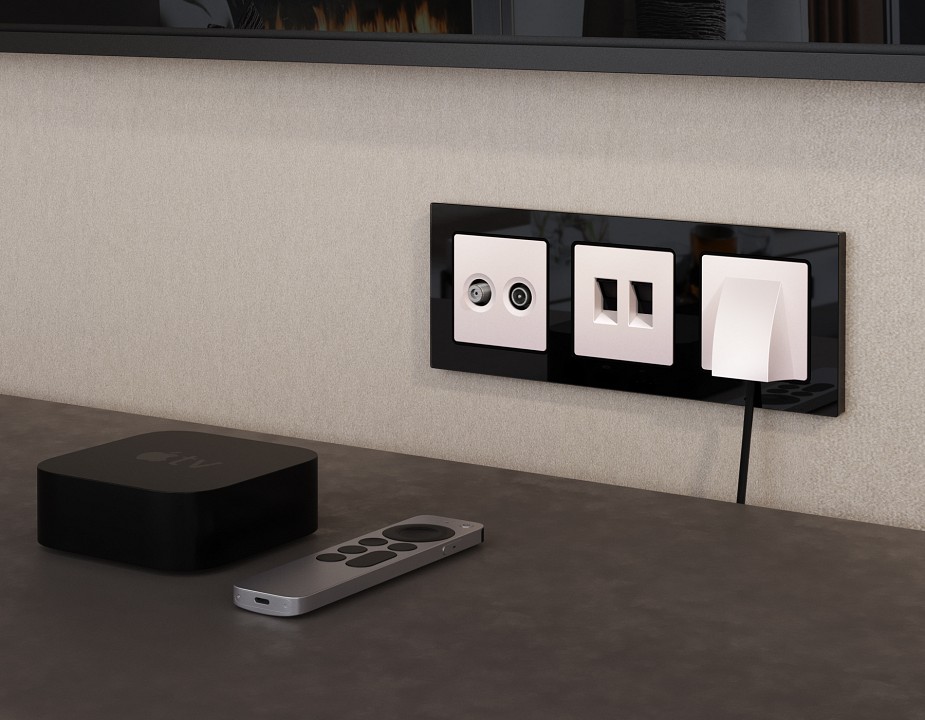 Розетка для вывод кабеля без рамки ambrella volt alfa ma215810