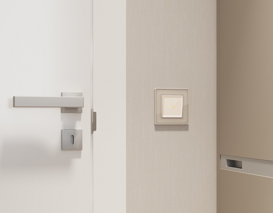 Выключатель самовозвратный одноклавишный с подсветкой, Без рамки ambrella volt ma ma302050