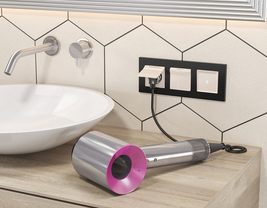 Выключатель самовозвратный одноклавишный с подсветкой, Без рамки ambrella volt ma ma302055