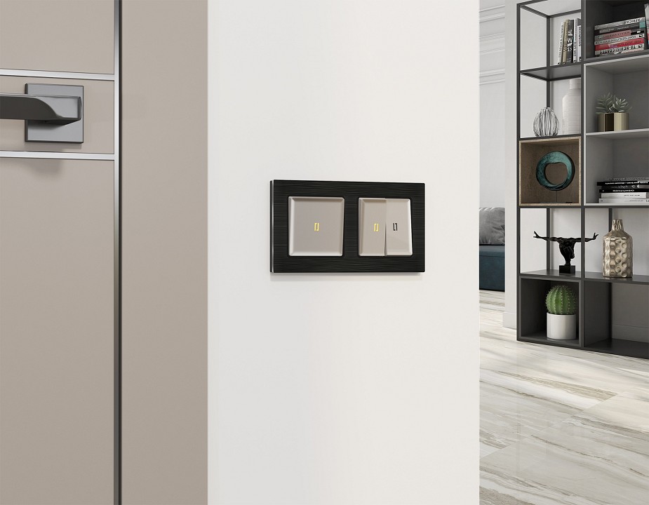 Выключатель самовозвратный одноклавишный с подсветкой, Без рамки ambrella volt ma ma362050