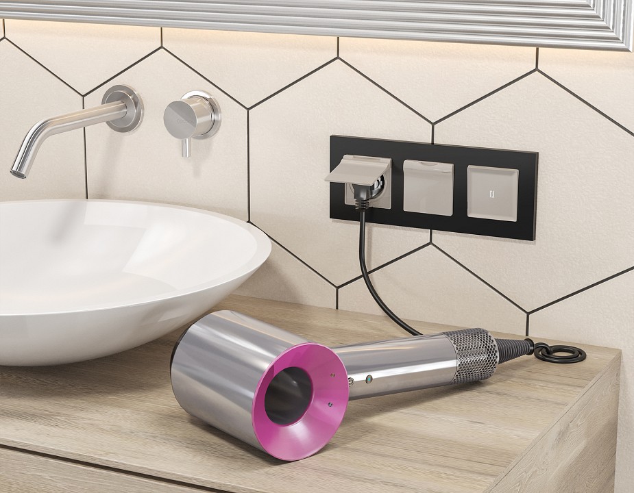 Выключатель самовозвратный одноклавишный с подсветкой, Без рамки ambrella volt ma ma362055