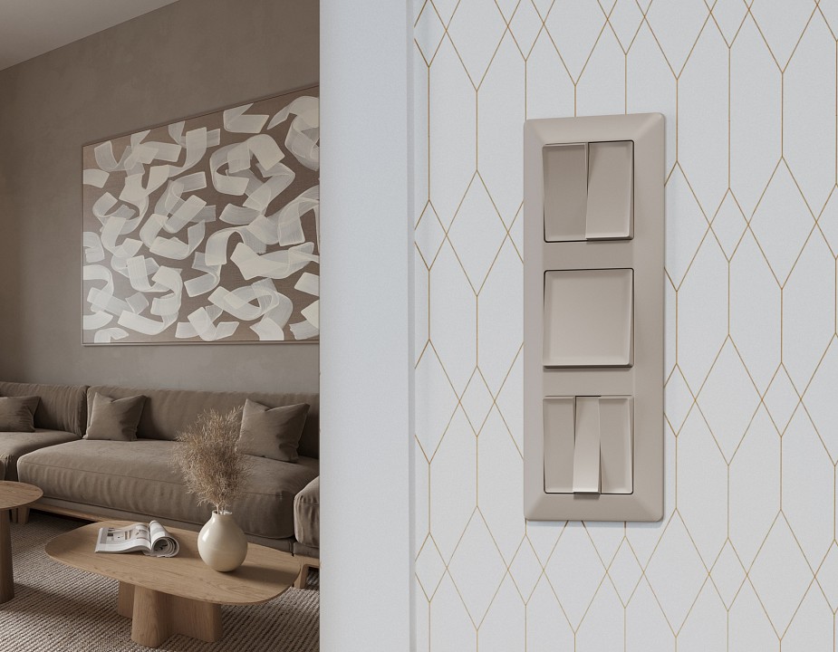 Выключатель перекрестный двухклавишный без рамки ambrella volt alfa ma363030