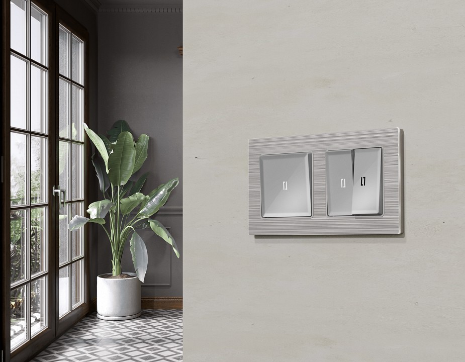 Выключатель самовозвратный одноклавишный с подсветкой, Без рамки ambrella volt ma ma402055