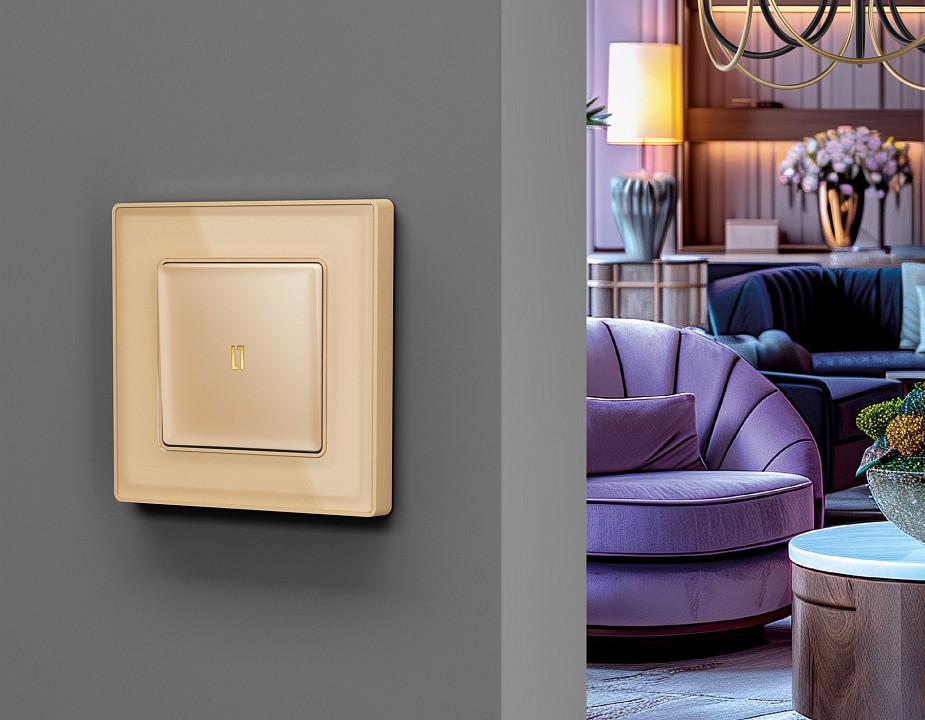 Выключатель самовозвратный одноклавишный с подсветкой, Без рамки ambrella volt ma ma602050