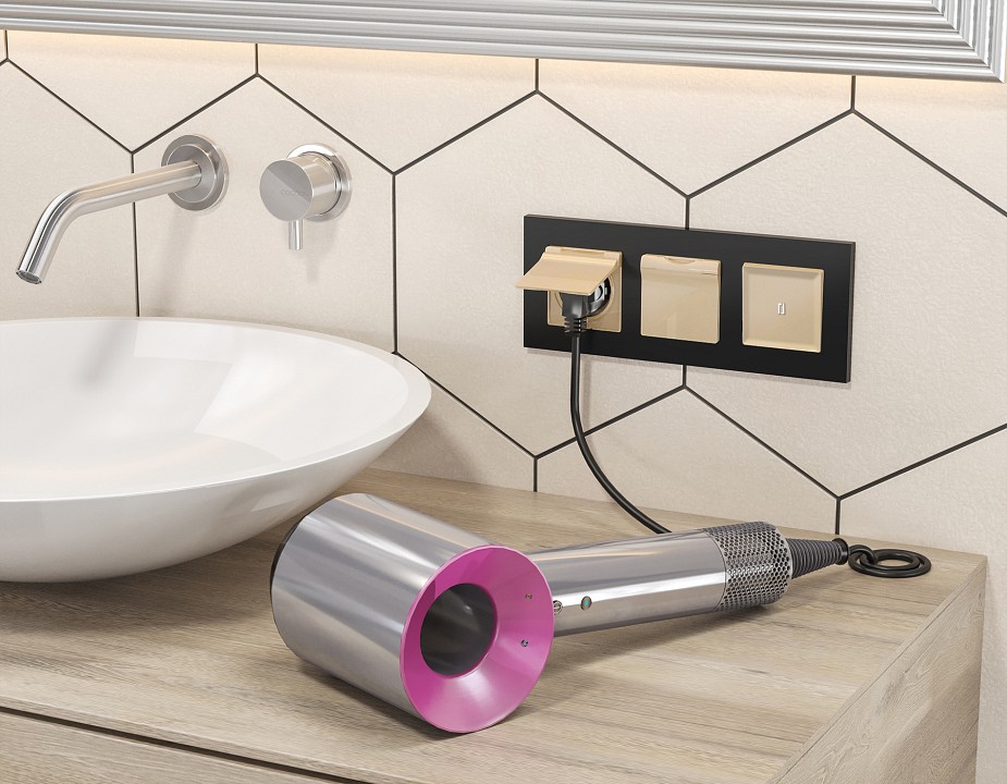 Выключатель самовозвратный одноклавишный с подсветкой, Без рамки ambrella volt ma ma602055