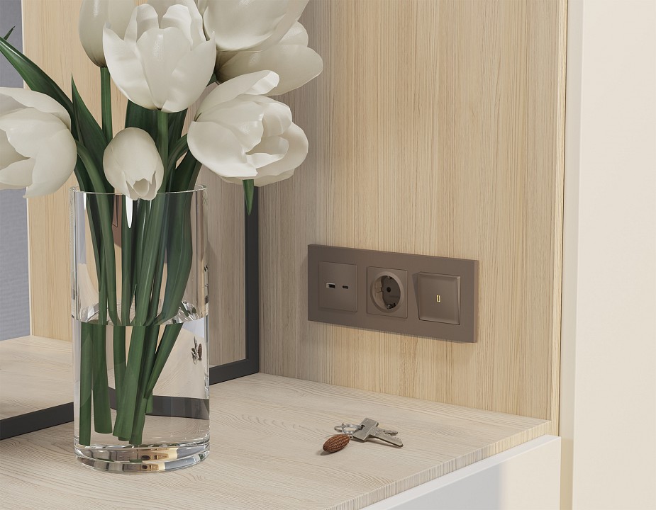 Выключатель самовозвратный одноклавишный с подсветкой, Без рамки ambrella volt ma ma632050