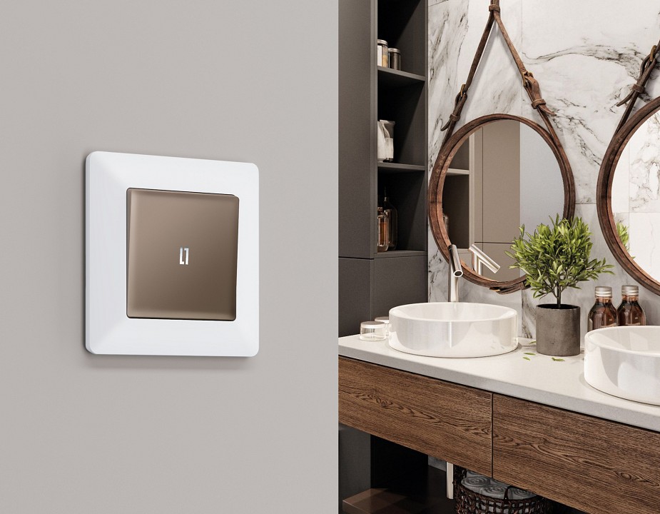 Выключатель самовозвратный одноклавишный с подсветкой, Без рамки ambrella volt ma ma632055