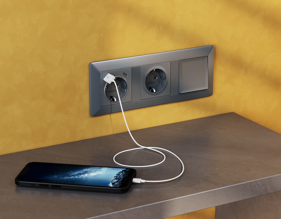 Выключатель двухполюсной самовозвратный без рамки ambrella volt ma ma651050