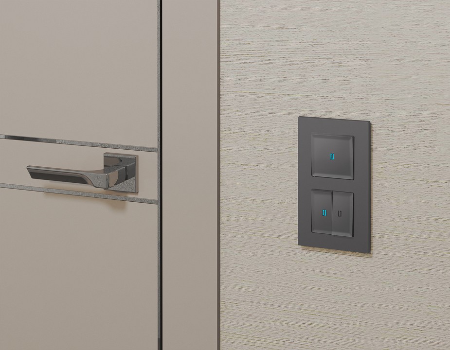 Выключатель самовозвратный одноклавишный с подсветкой, Без рамки ambrella volt ma ma652060