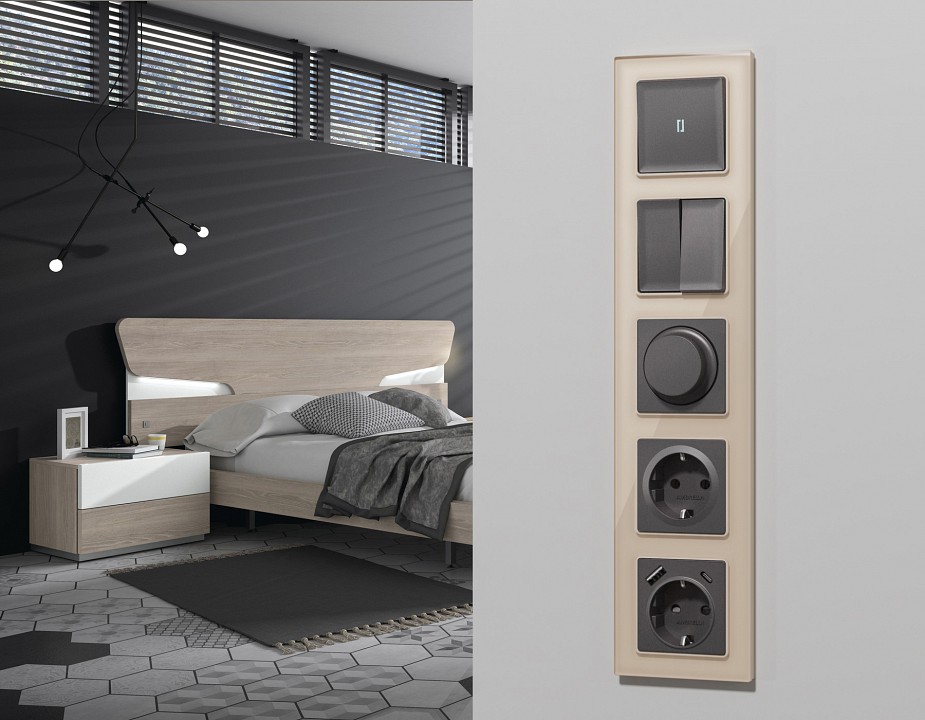 Выключатель перекрестный двухклавишный без рамки ambrella volt alfa ma653030