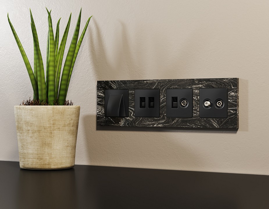 Розетка для вывод кабеля без рамки ambrella volt alfa ma815810