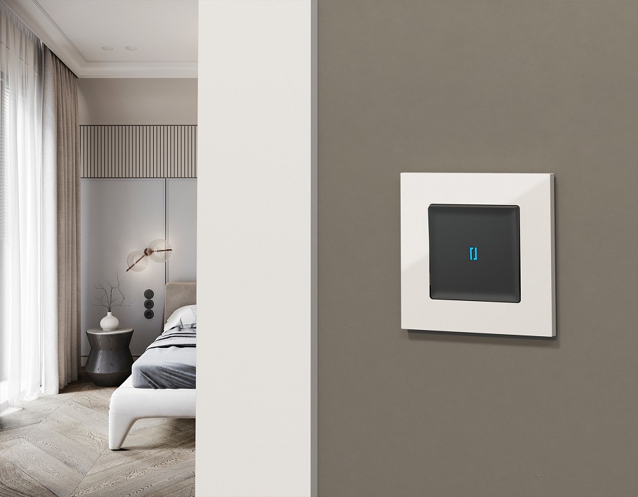 Выключатель самовозвратный одноклавишный с подсветкой, Без рамки ambrella volt ma ma902060