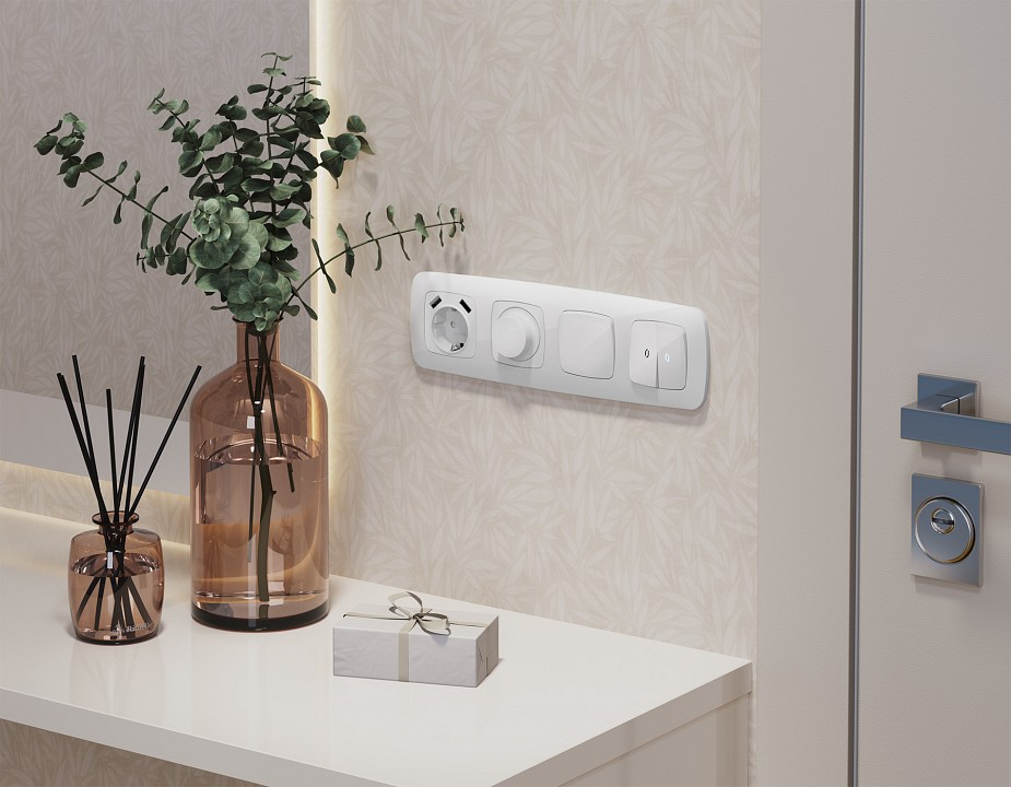 Выключатель самовозвратный одноклавишный без рамки ambrella volt mo mo101050