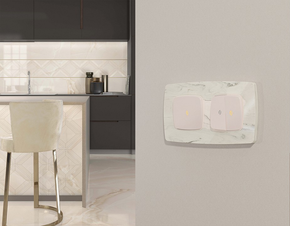 Выключатель самовозвратный одноклавишный с подсветкой, Без рамки ambrella volt mo mo202050