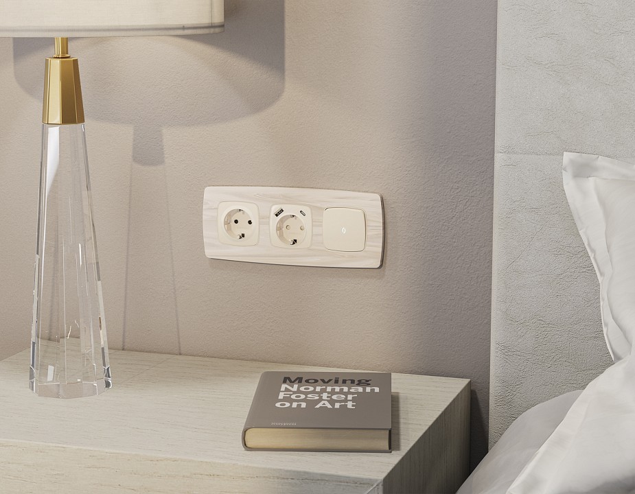 Выключатель самовозвратный одноклавишный с подсветкой, Без рамки ambrella volt mo mo322055