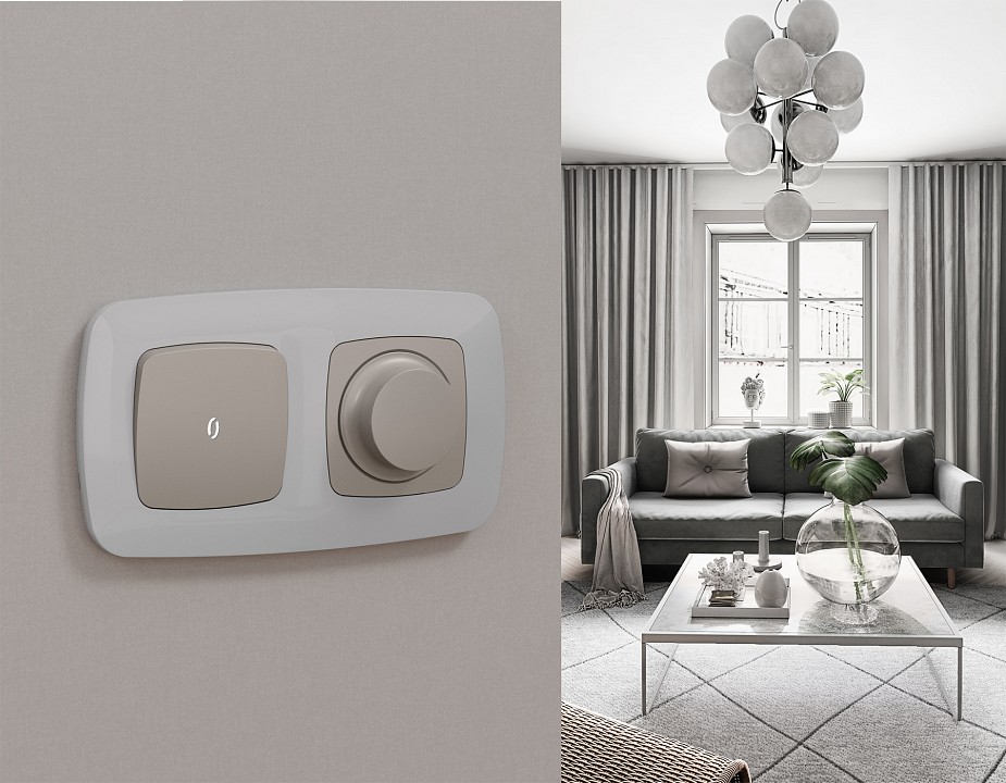 Выключатель самовозвратный одноклавишный с подсветкой, Без рамки ambrella volt mo mo362055