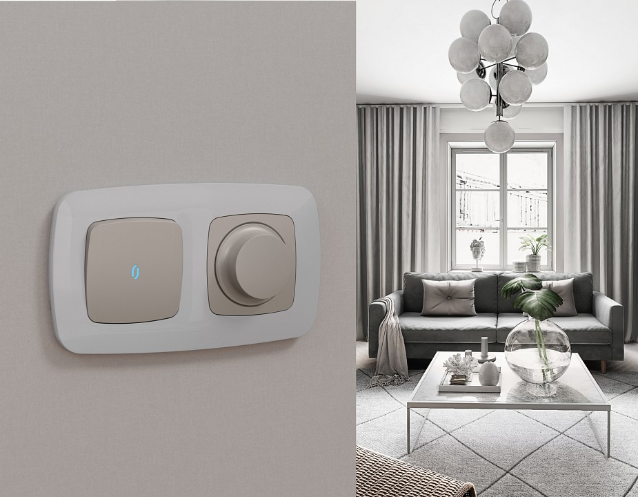 Выключатель самовозвратный одноклавишный с подсветкой, Без рамки ambrella volt mo mo362060