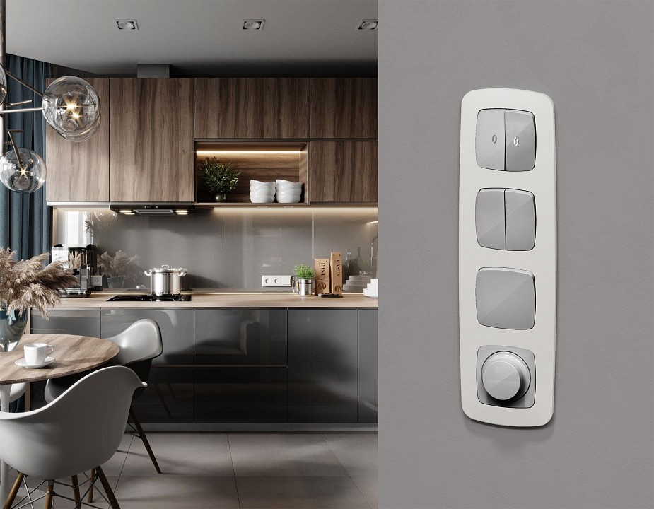 Выключатель самовозвратный одноклавишный без рамки ambrella volt mo mo401050