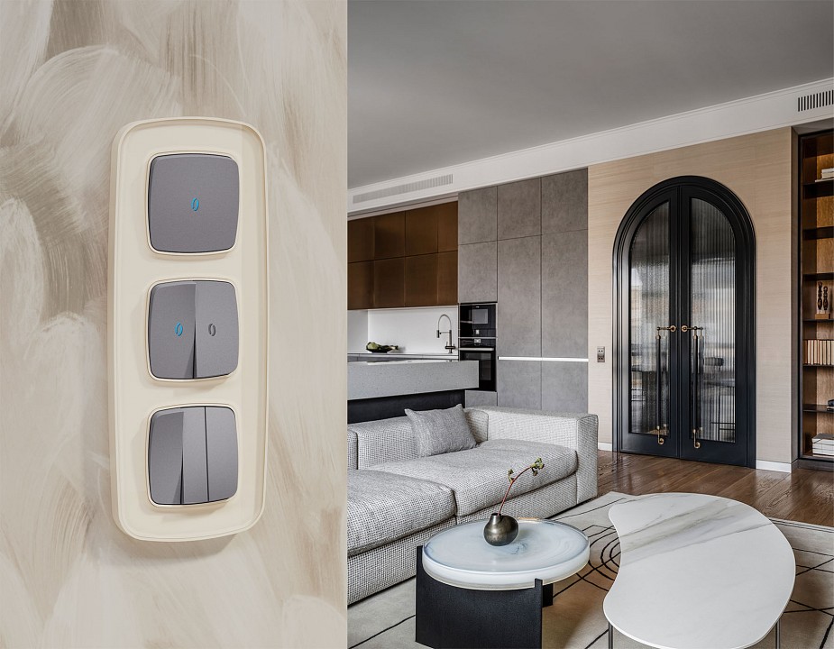 Выключатель самовозвратный одноклавишный с подсветкой, Без рамки ambrella volt mo mo502060