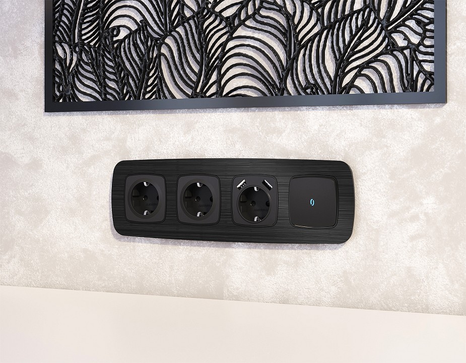 Выключатель самовозвратный одноклавишный с подсветкой, Без рамки ambrella volt mo mo802060