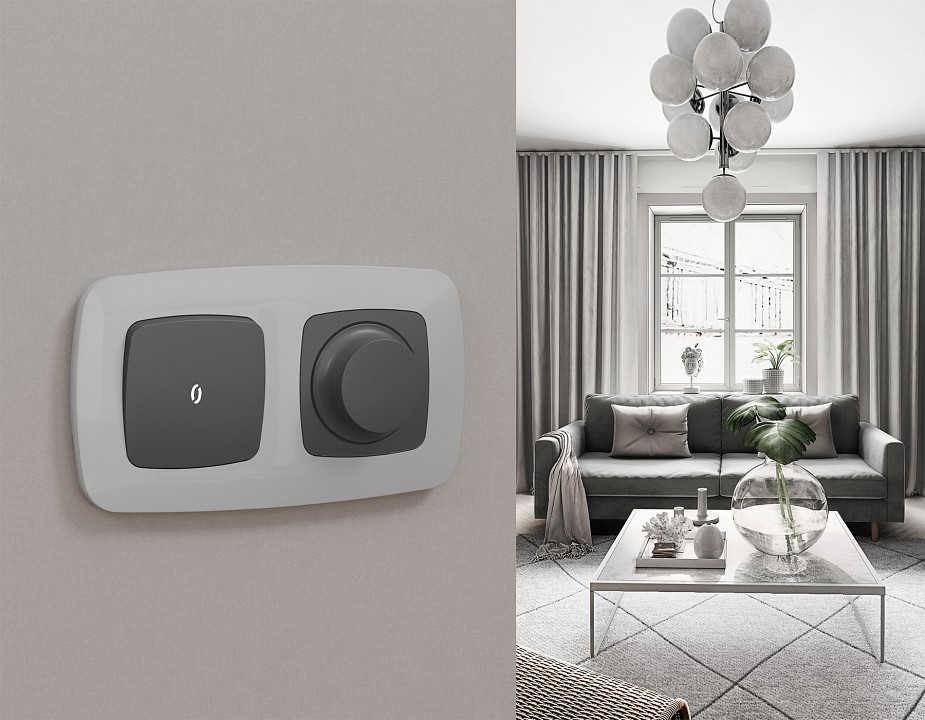 Выключатель самовозвратный одноклавишный с подсветкой, Без рамки ambrella volt mo mo902055