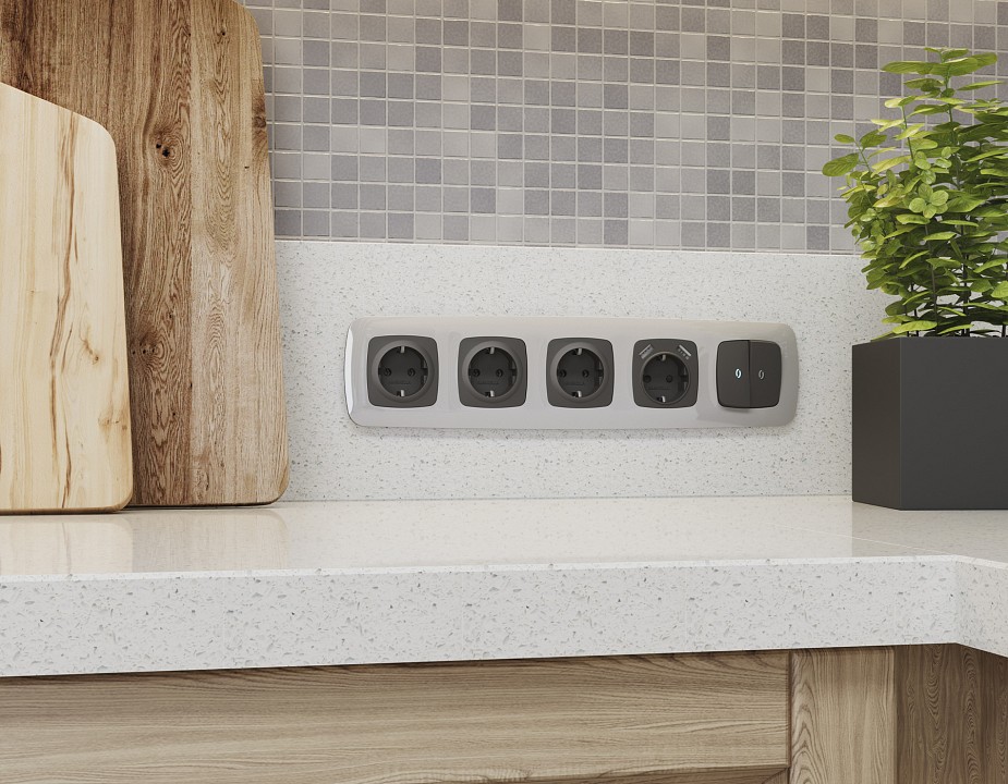 Рамка на 5 постов ambrella volt omega of140405