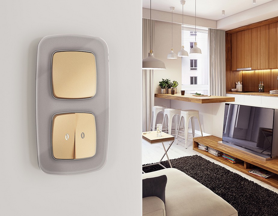 Рамка на 4 поста ambrella volt omega of320504