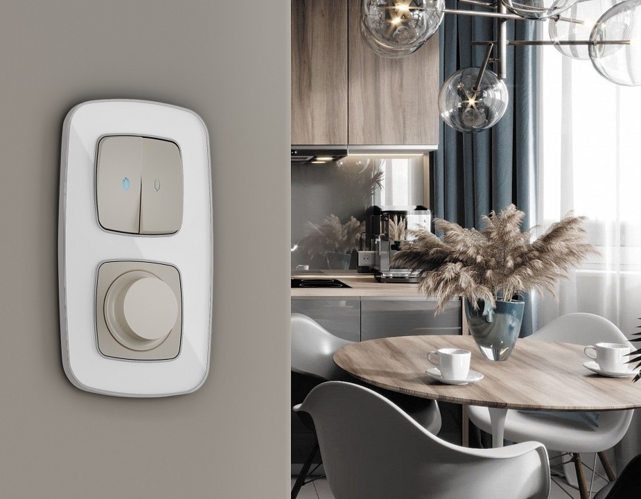 Клавиши для выключателя двухклавишного c подсветкой ambrella volt omega op3640