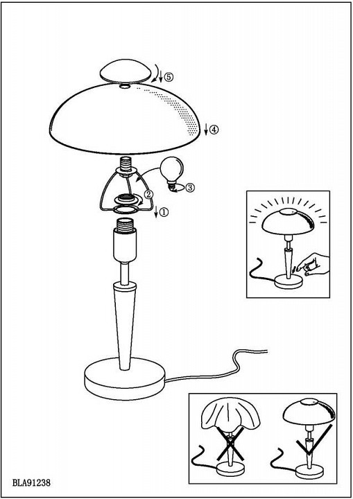 Настольная лампа декоративная eglo solo 91238