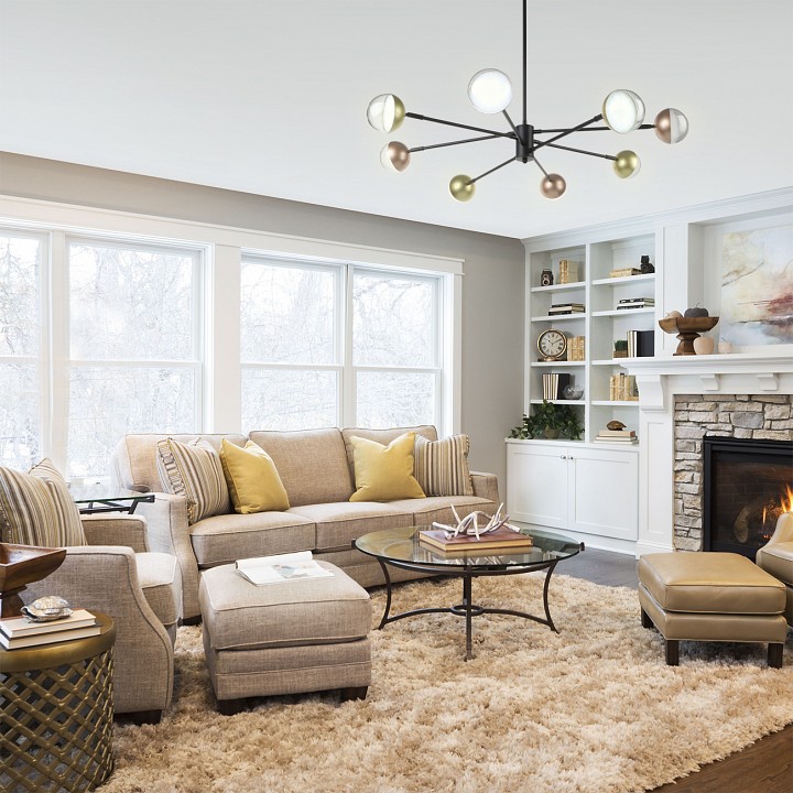 Люстра на штанге escada diverse 10271/8led gold/copper