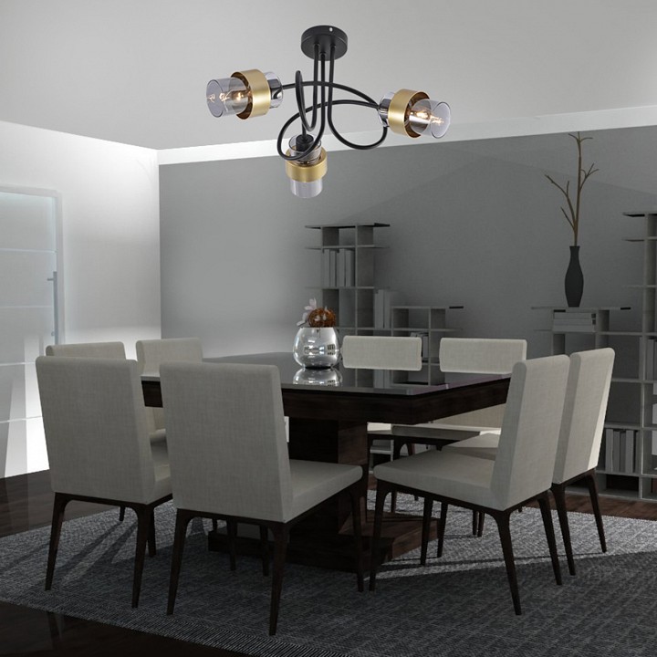 Люстра на штанге escada  1139/3p black/gold