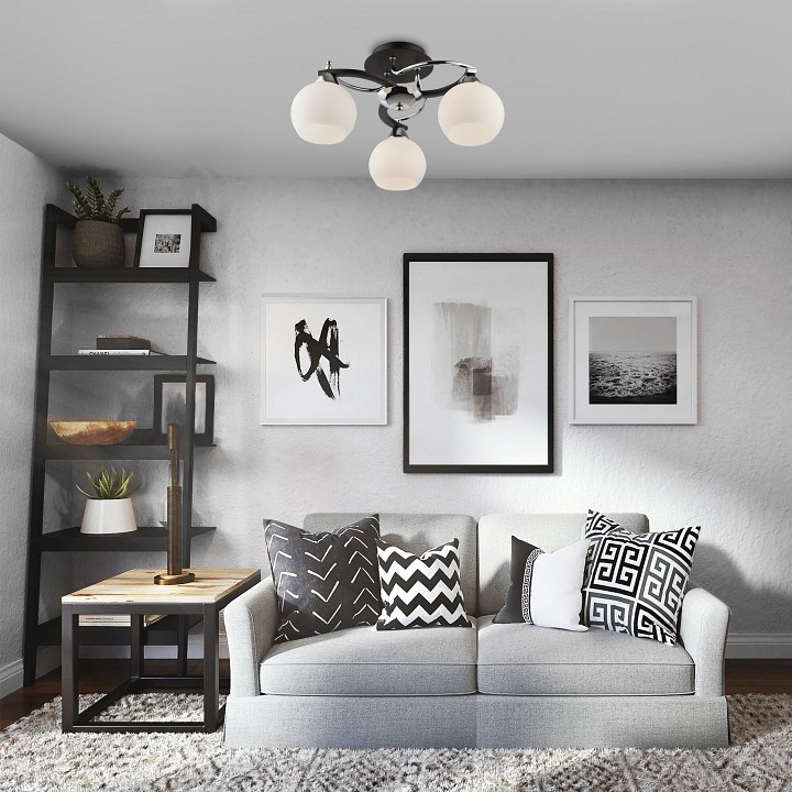 Потолочная люстра eurosvet larion 9654/3 хром/венге