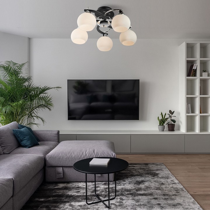 Потолочная люстра eurosvet larion 9654/5 хром/венге